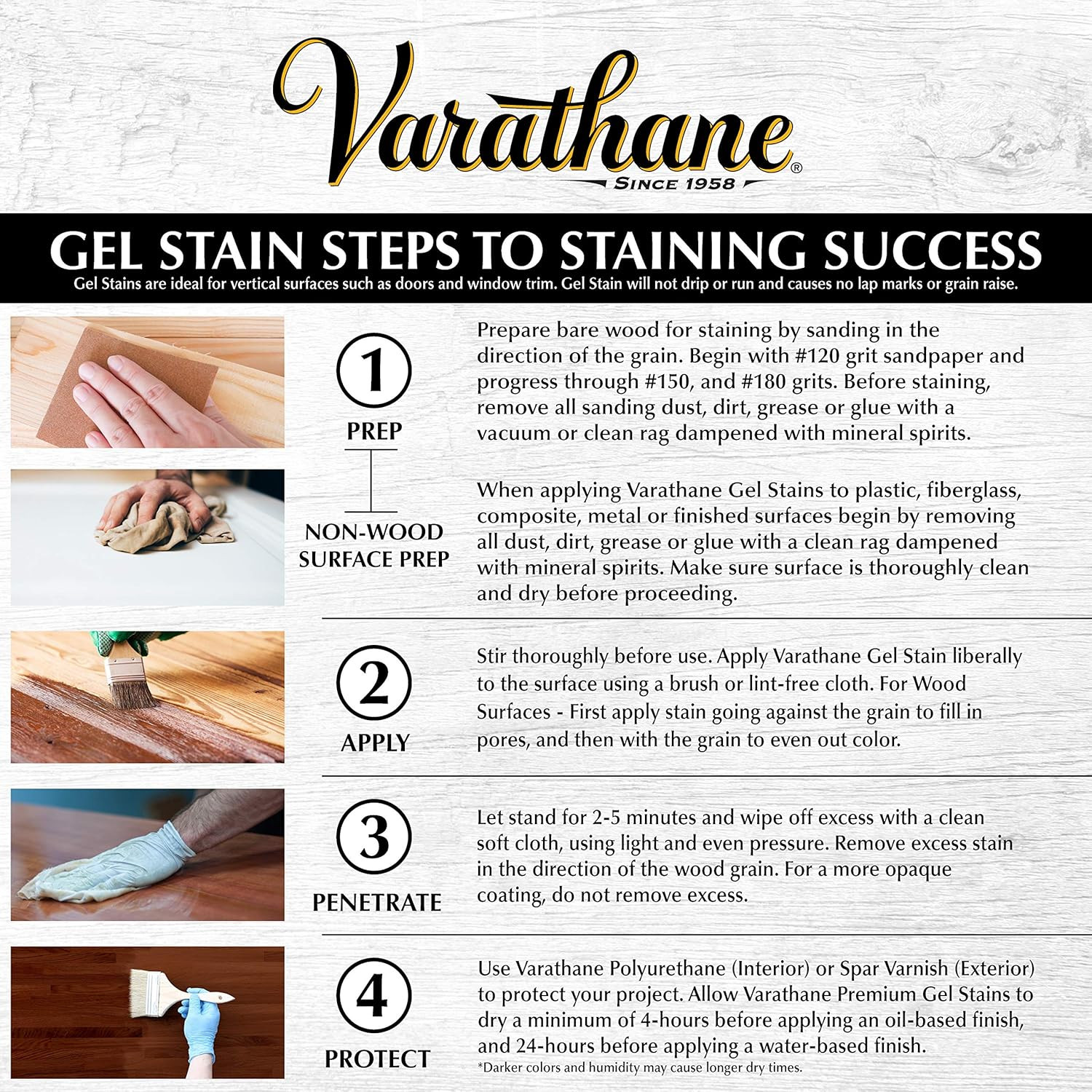 349560 Premium Gel Stain, Half Pint, Dark Walnut
