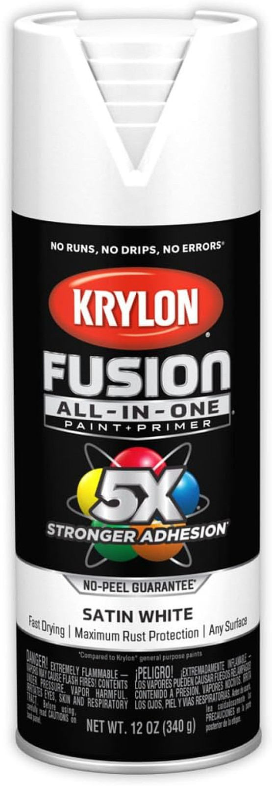 Krylon Fusion All-In-One, Satin, White, 12 Oz