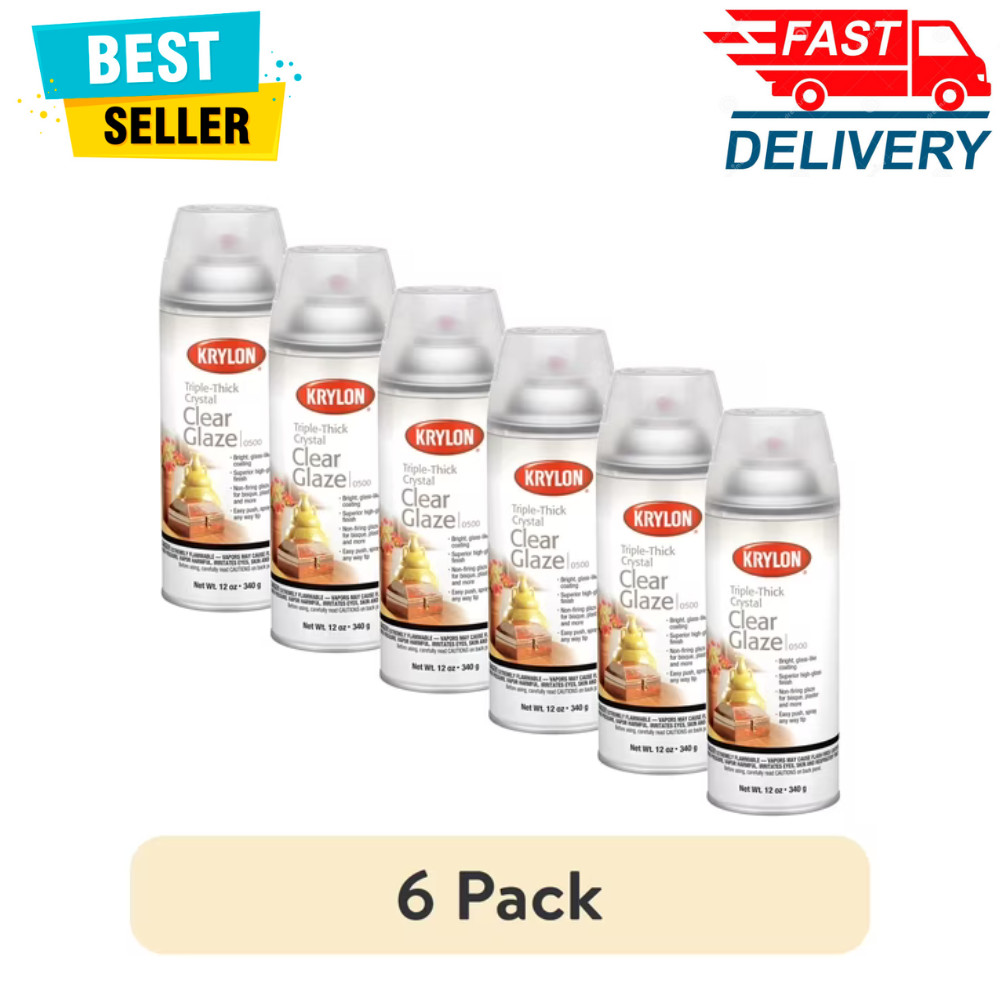 2Pack Krylon Triple-Thick Crystal Clear Glaze Clear High Gloss 12 oz Spray Paint