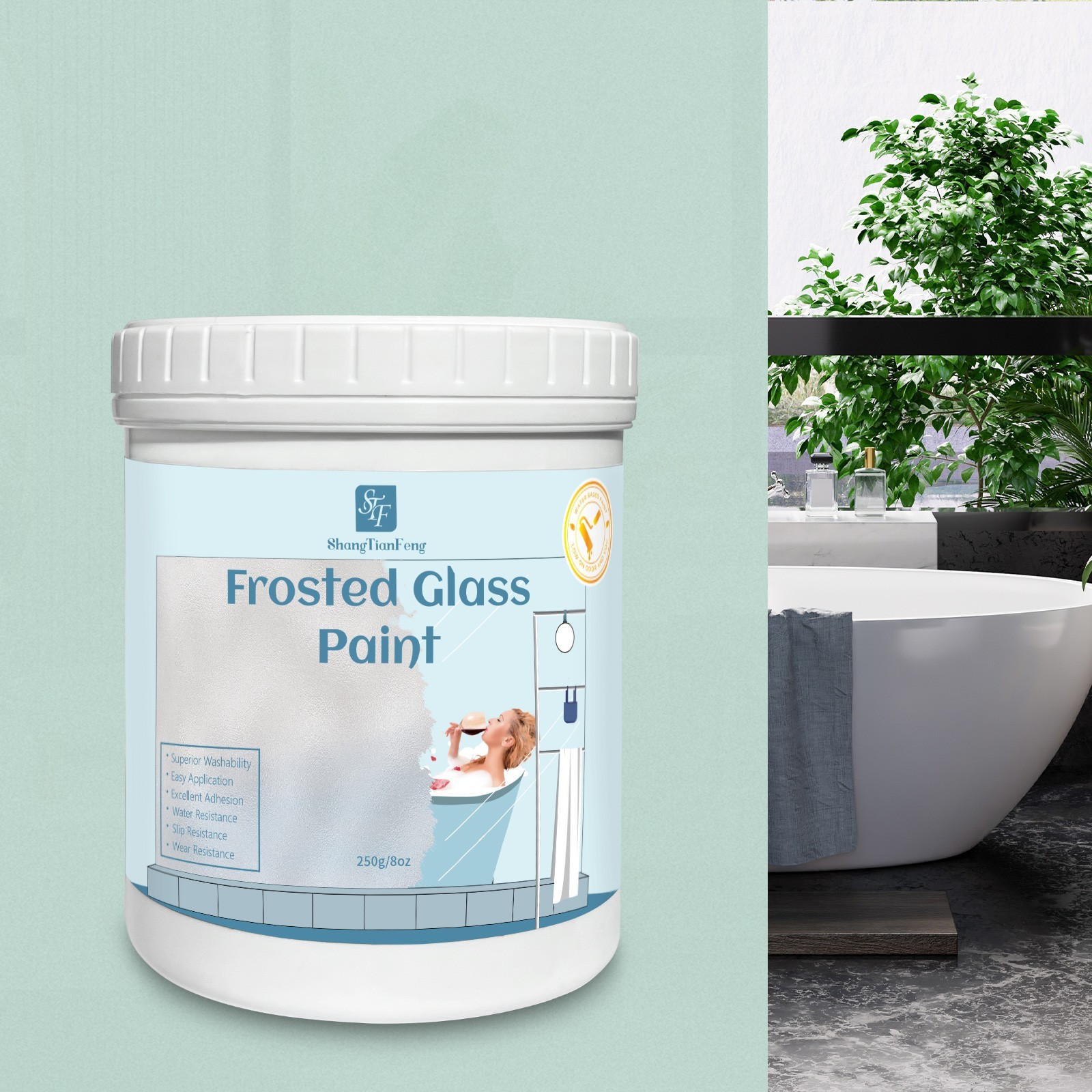 Frosted Glass Paint for Window Privacy Paint, Waterproof & UV Resistant, 8OZ