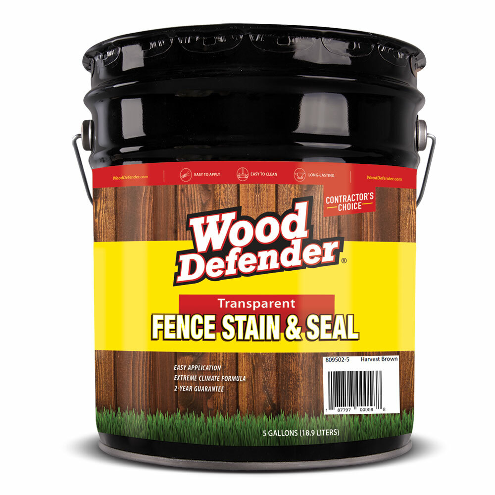 Wood Defender Transparent Fence Stain HARVEST BROWN 5-gallon