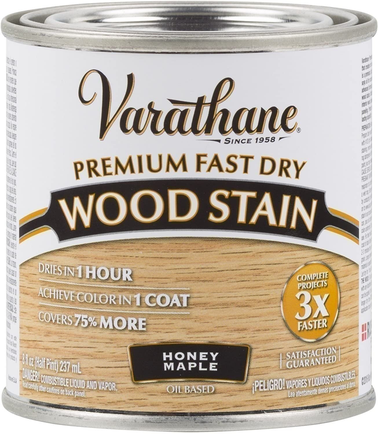 Varathane 313610 Premium Fast Dry Wood Stain, Half Pint, Honey Maple
