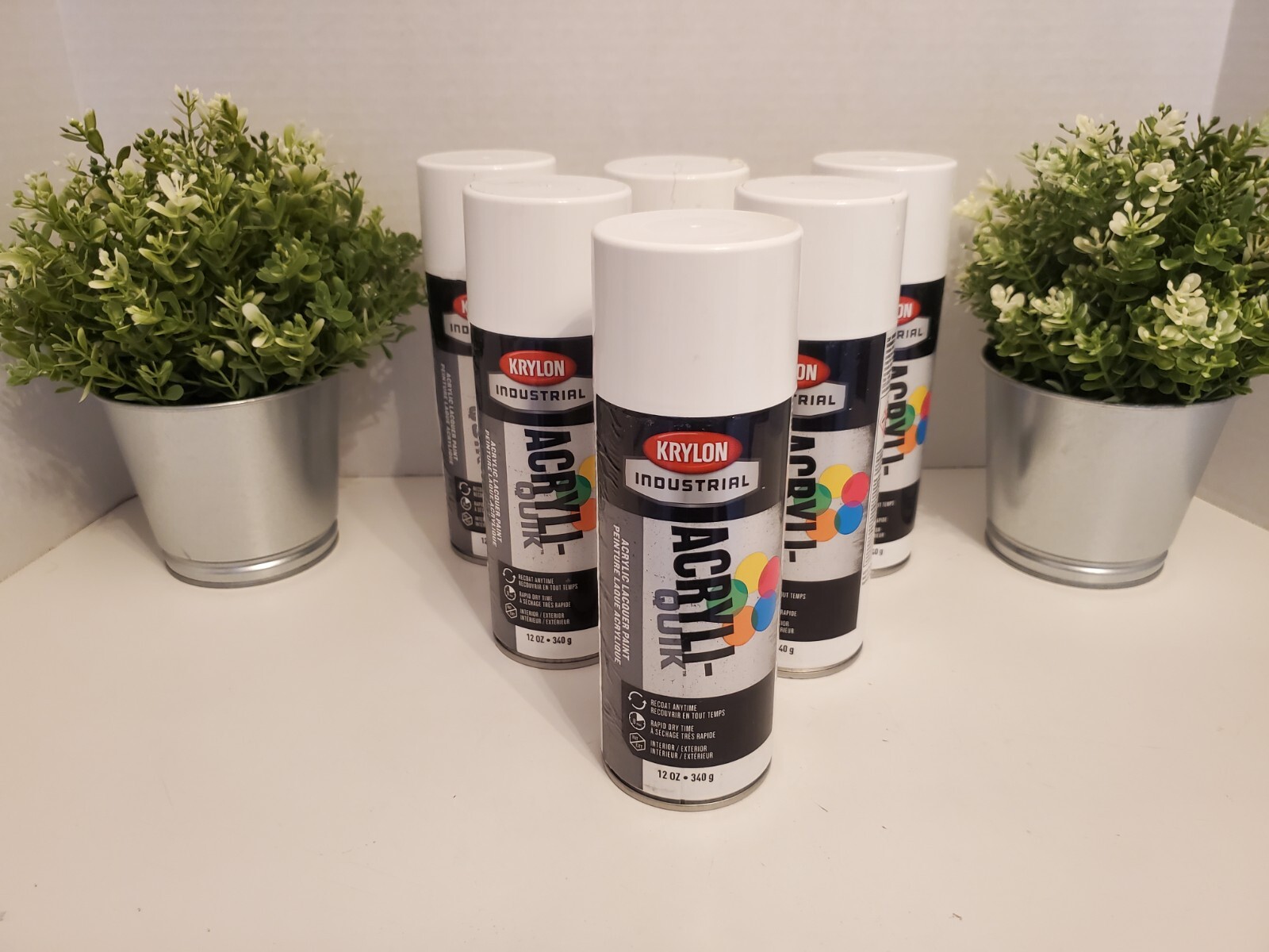 Krylon Industrial k01501a07 ~ White Gloss⚪ Gloss Finish 12 Oz ~ 6 Cans