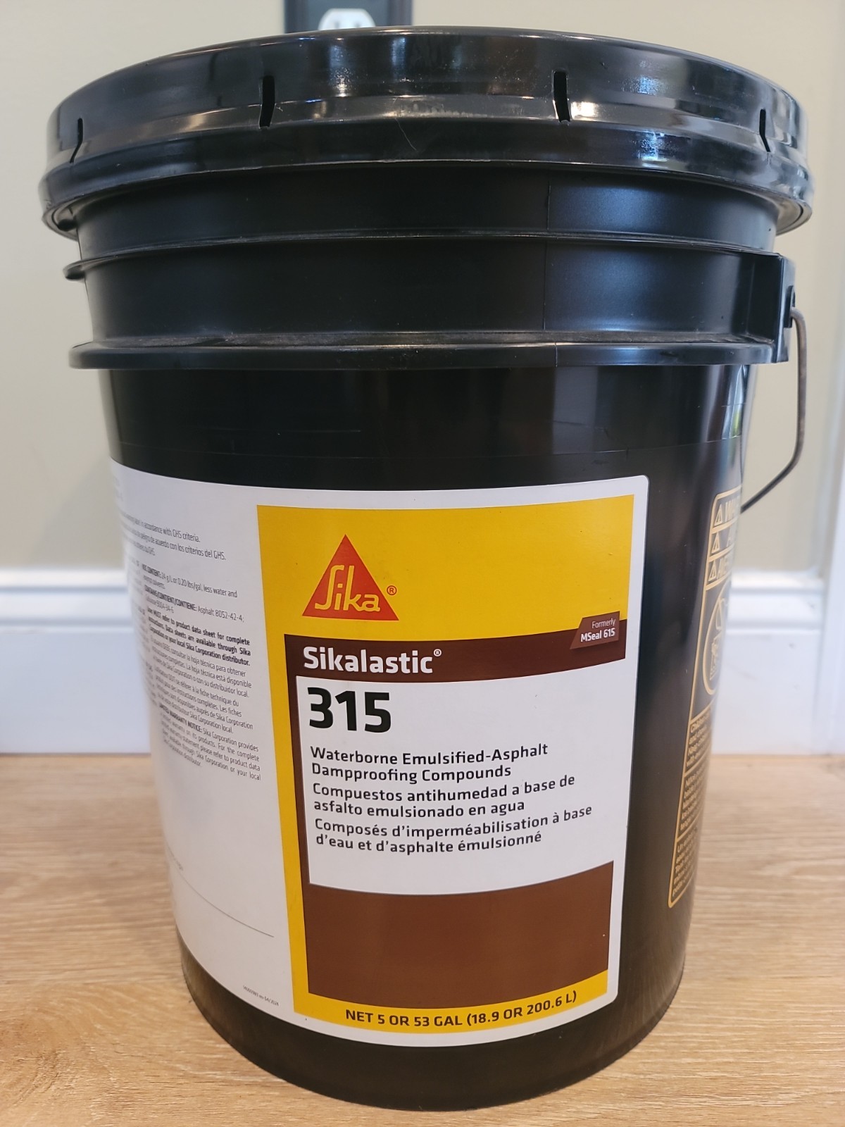 Sikalastic-315 Short Fiber Emulsified-Asphalt Damp-Proofing Compound 5 Gallon