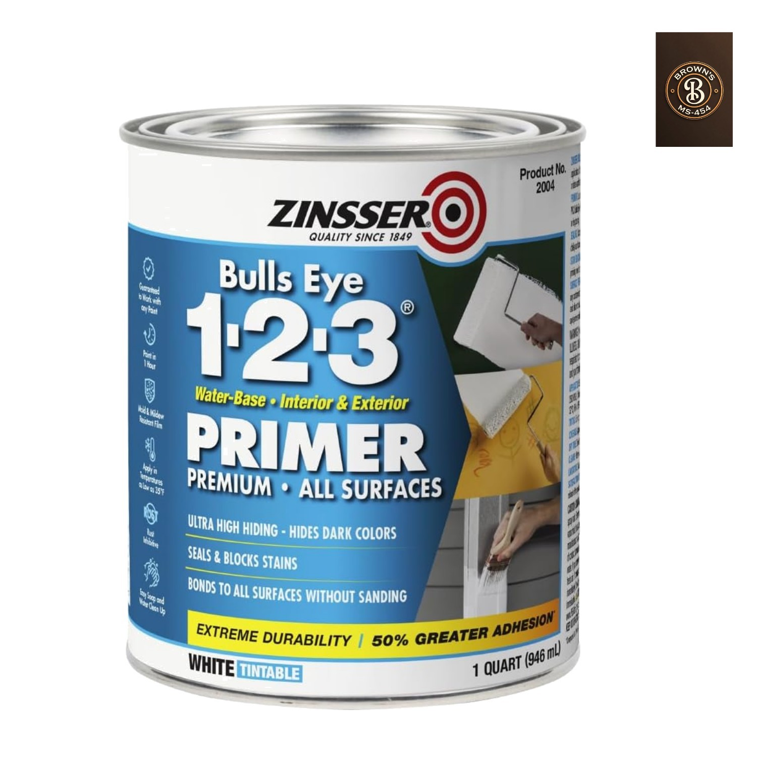 1 Quart Bulls Eye 1-2-3 Primer Sealer Stain Killer