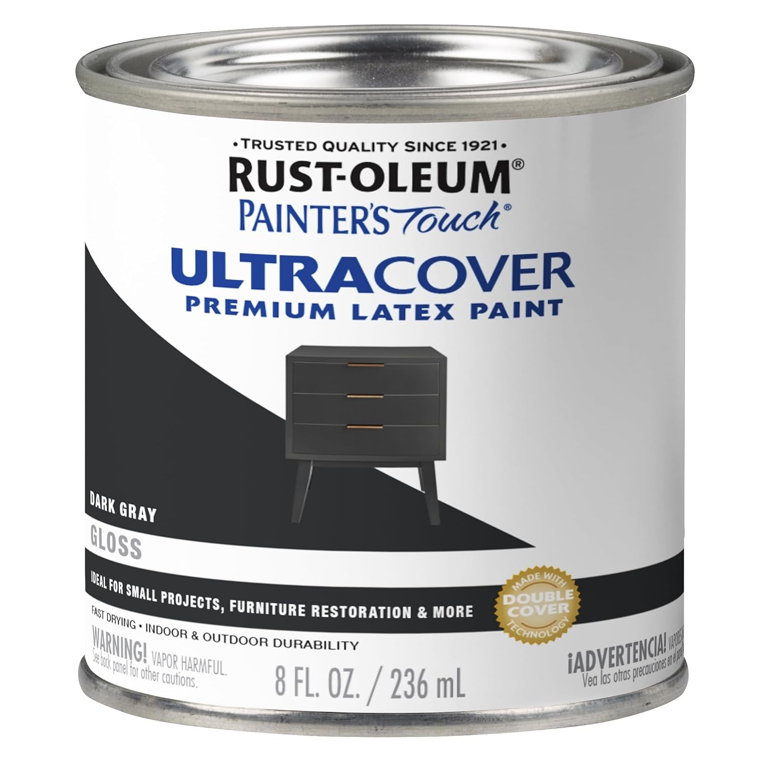 Rust Oleum Painter’s Touch Latex Gloss Dark Gray Paint 8 Fl Oz Interior