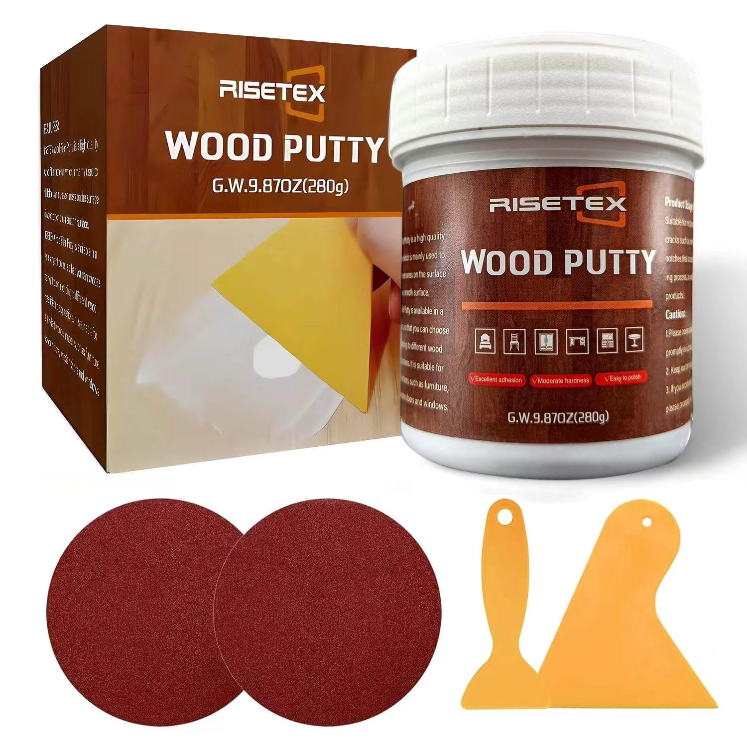 Fix Cracks & Chips Instantly – Wood Filler Putty for 9.87oz Natural