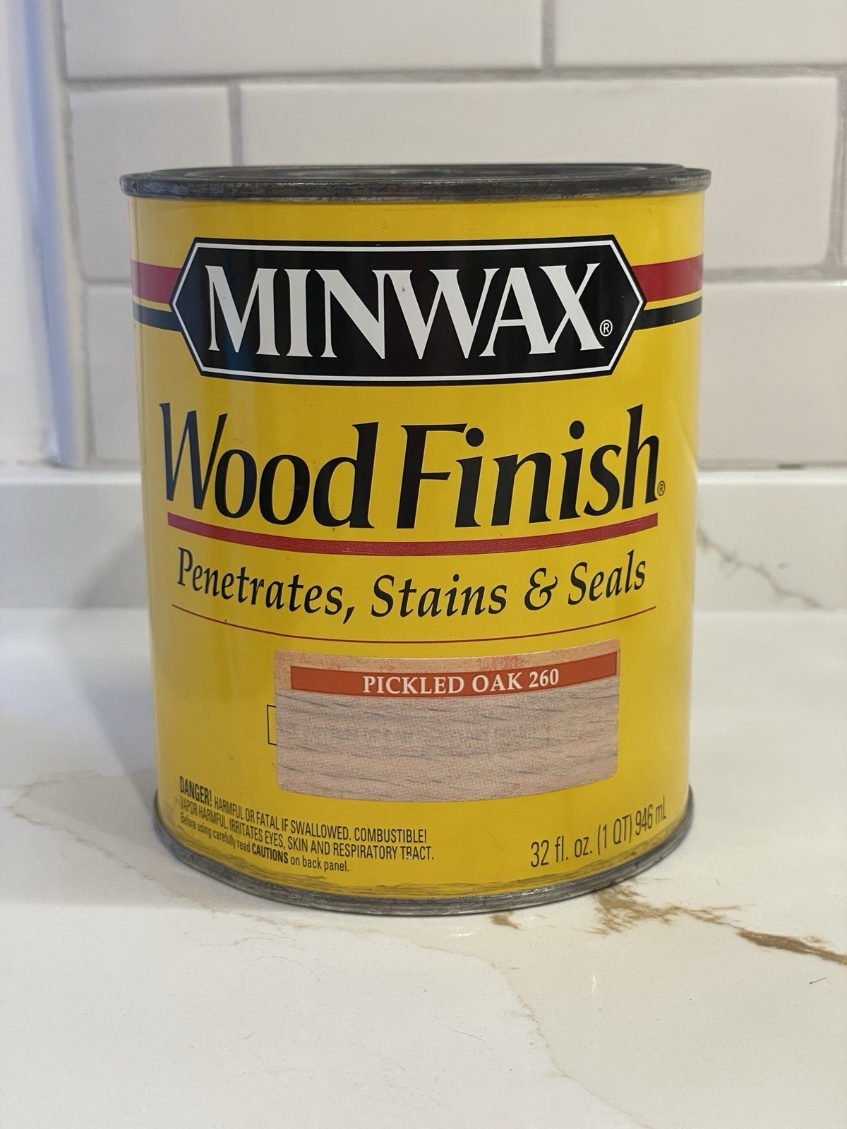 Minwax Pickled Oak 260 Wood Finish Oil-Based Stain Seal 1 qt/32 fl oz New