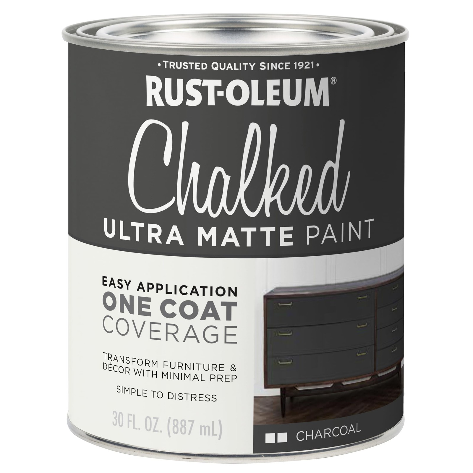 Rust Oleum Chalked Paint 30 Ounce Charcoal Ultra Matte Finish For Diy Projects