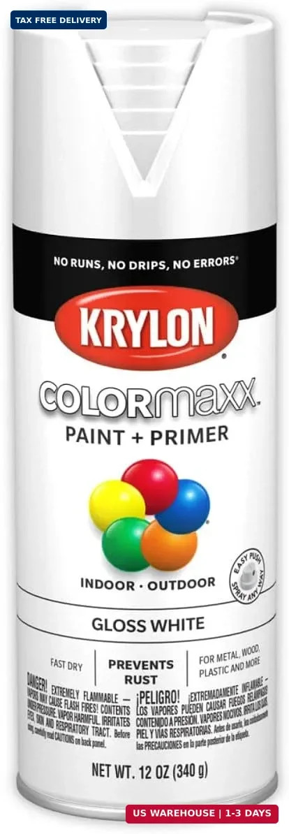 Krylon ColorMaxx 12 Oz. Gloss Spray Paint, White – 1 Each