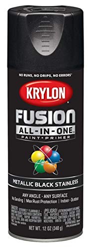 Black Stainless 12 Ounce Spray Paint Superior Adhesion Indoor Outdoor Use