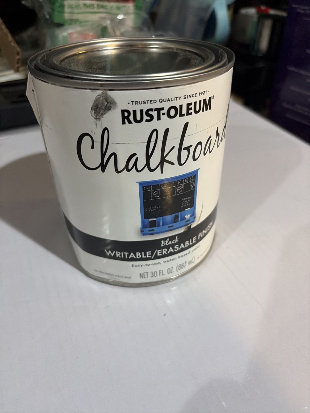 Rust Oleum 30 Fl Oz Chalkboard Paint Indoor Custom Surface Use Black 1 Pack