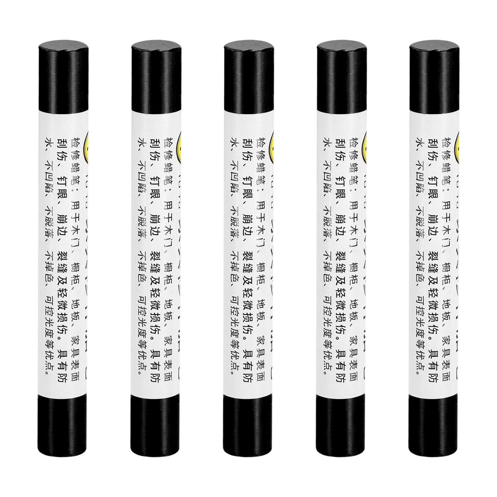 Furniture Repair Crayons Wax Filler Stick, 5Pcs Touch Up Pen Markers, Dull Black