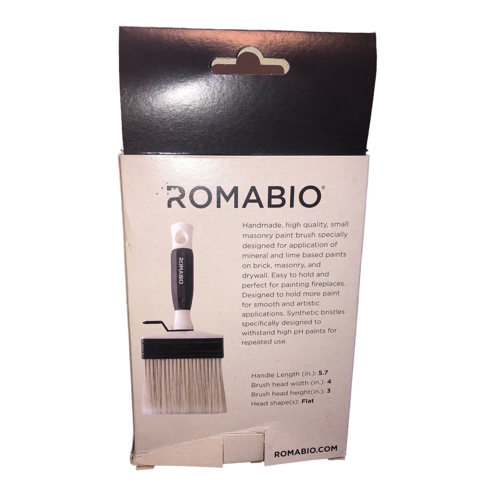 NIB Romabio Medium Masonry Brush For Mineral Paint / Limewash Paint Brush