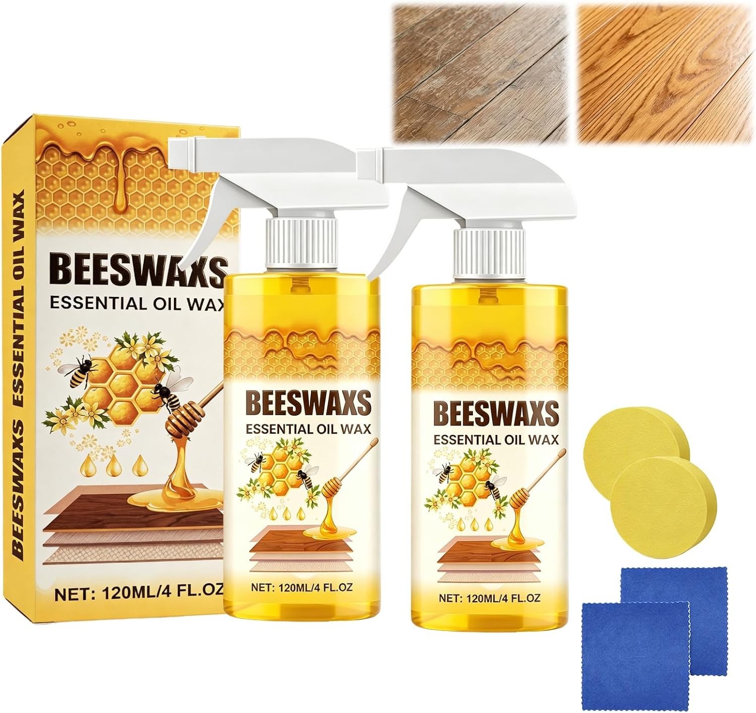 Beeswax Wood Polish Spray – Nourishing Solution for Furniture & Floors (2Pcs)
