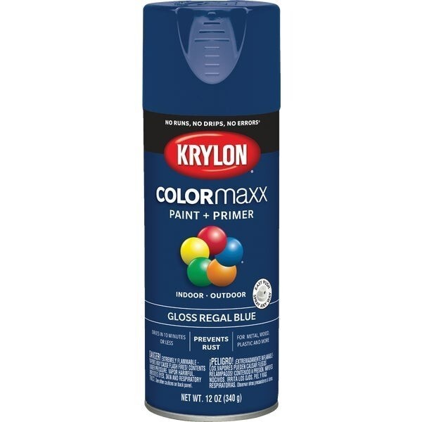 3 Krylon ColorMaxx 12 Oz. Gloss Spray Paint, Regal Blue Model: K05535007
