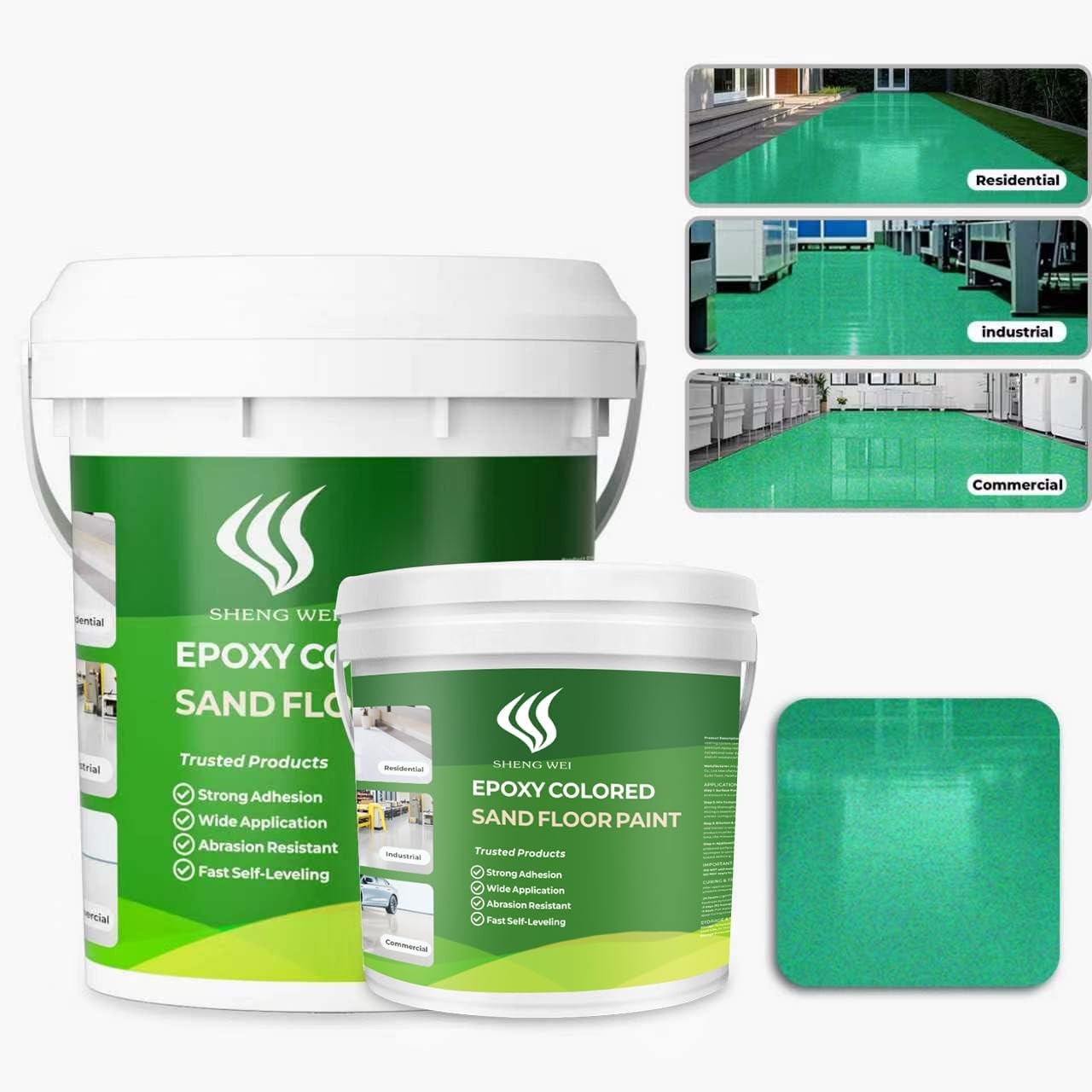 Self Leveling Epoxy Color Sand Floor Paint with Marble Texture Finish, 1 Gallon,