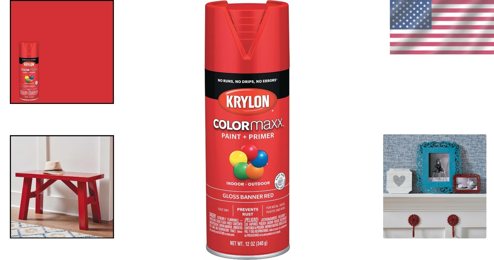 Fast-Drying Rust-Resistant Banner Red Spray Paint – Krylon COLORmaxx 12oz Can