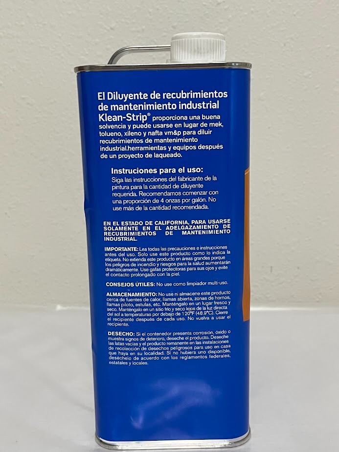Klean Strip Industrial Maintenance Coating Thinner 1 Gallon – Solvent