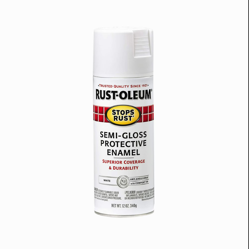 Rust-Oleum Stops Rust, Semi-Gloss White Spray Paint, Protective Enamel 12oz, 6pk