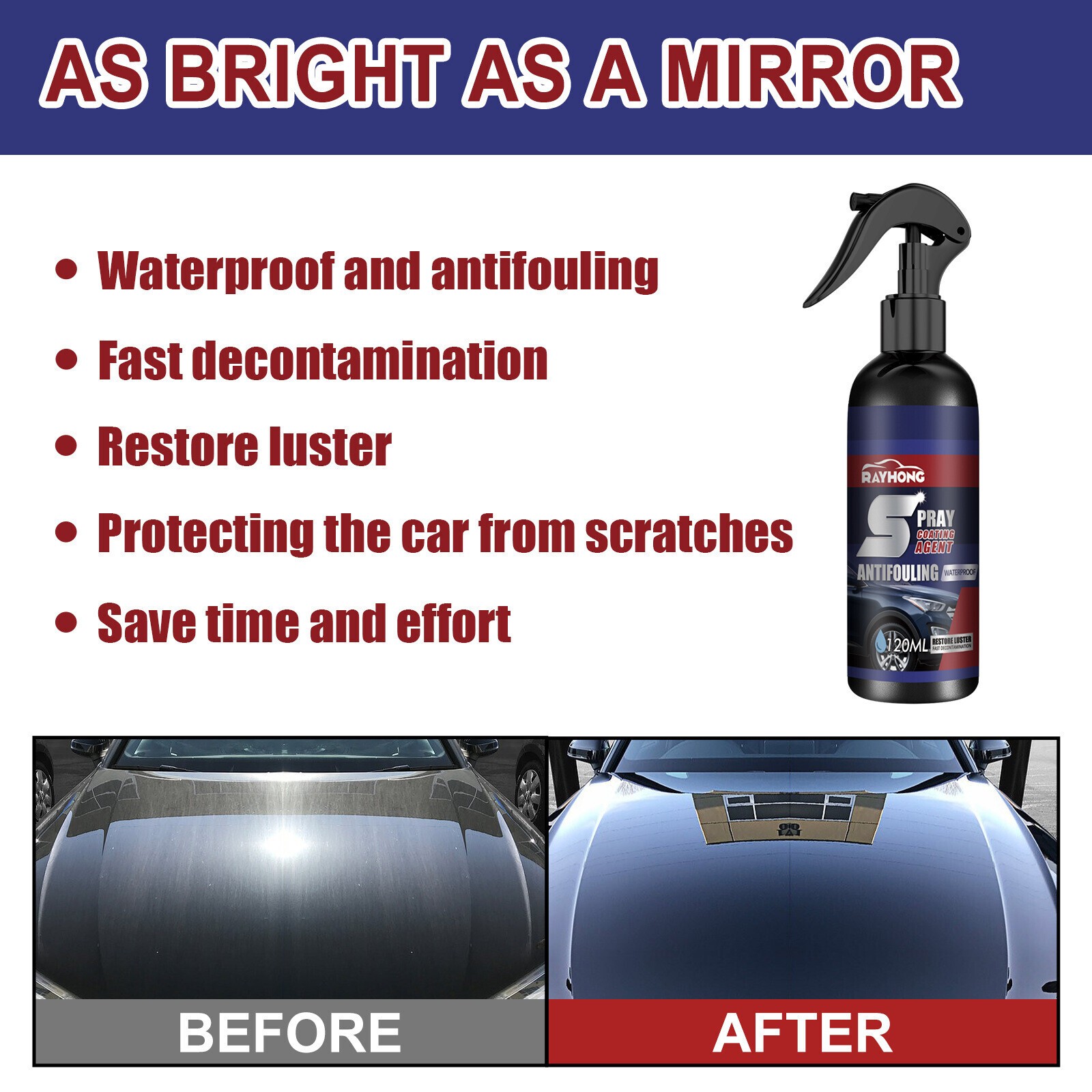 RAYHONG Quick-acting Coating Spray Car Nano-ceramic Coating Agent Car 120ml