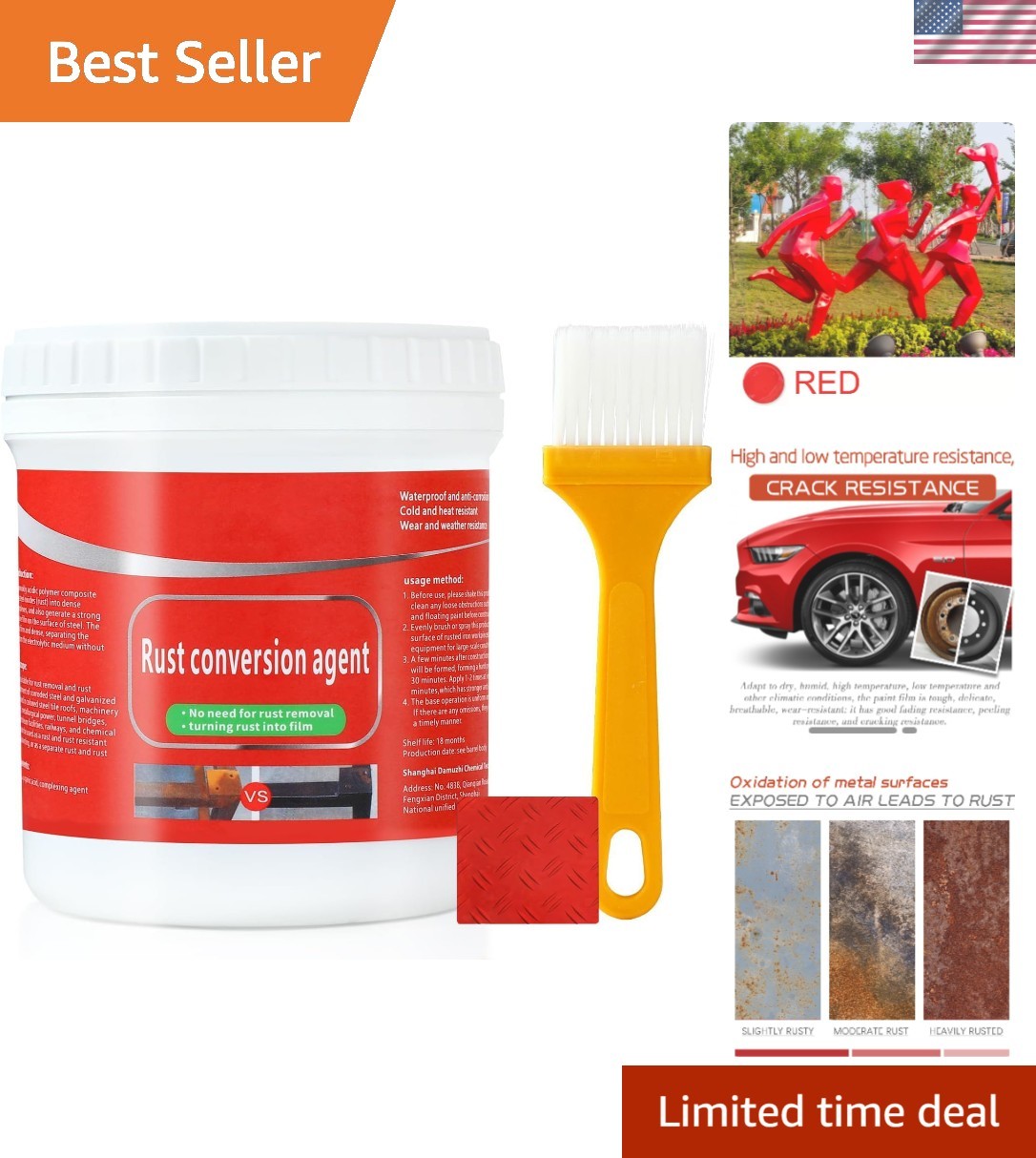 Transform Rusted Metal: Multi-Functional 300g Water-Based Rust Conversion Agent
