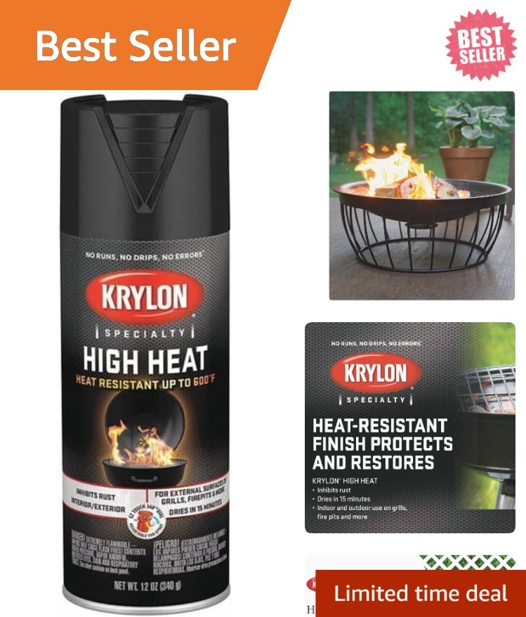 12 Oz Rust Resistant High Heat Satin Black Spray Paint – Durable Metal Finish