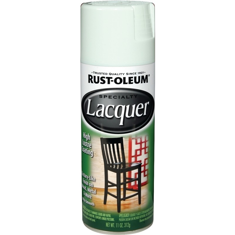 Rust-Oleum SPECIALTY 1904830 Lacquer Spray Paint, Gloss, Liquid, White, 11 oz, A