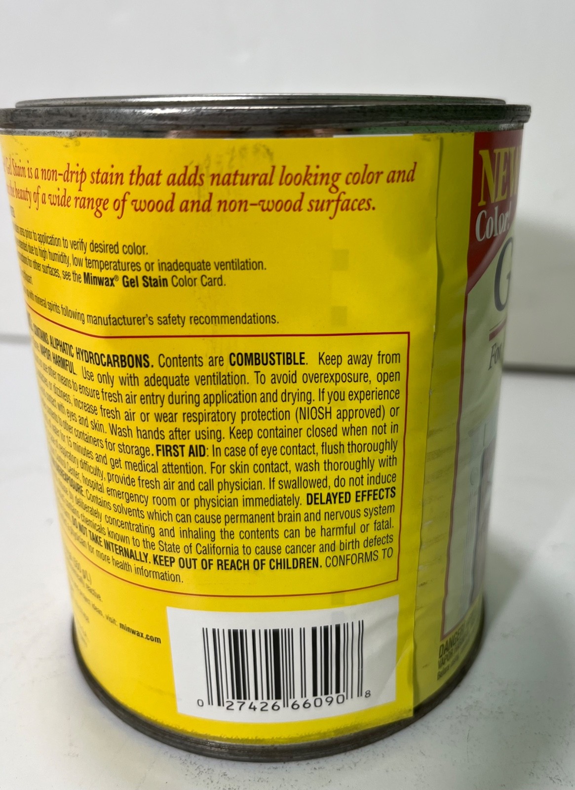 Discontinued Minwax Interior Wood Gel Stain RED ELM 609 – 1 Qt – Dented – NEW