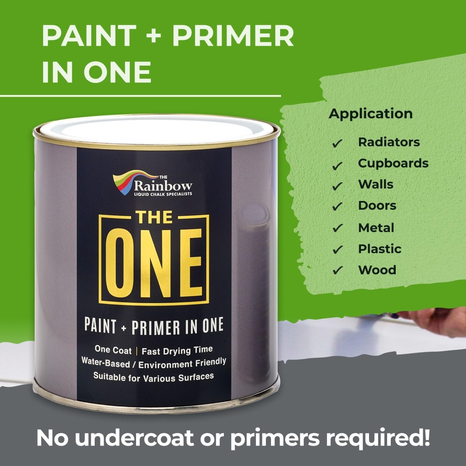 THE ONE All-In-One Paint & Primer – Dark Grey Matte, 8.5 Fl Oz/250ml Sample |…