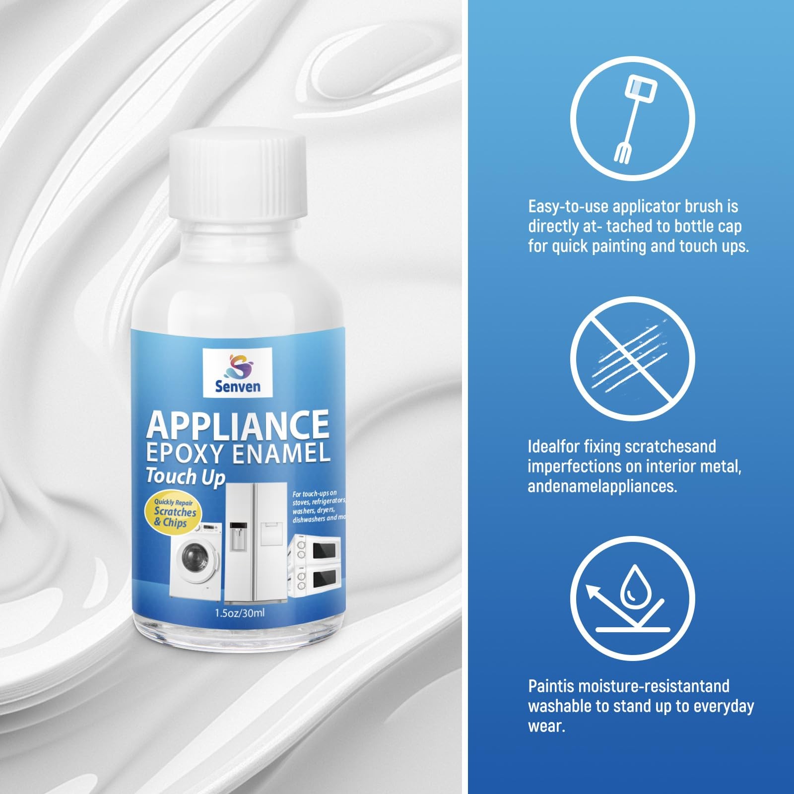Appliance Paint White Appliance Touch Up Paint Enamel High-Gloss Acrylic Whit…