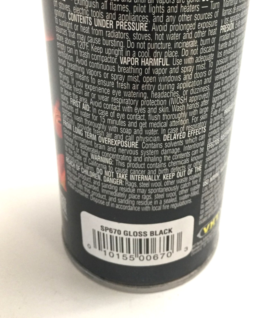 VHT Roll Bar & Chassis Dupli Gloss Black Color AEROSOL Paint 11oz
