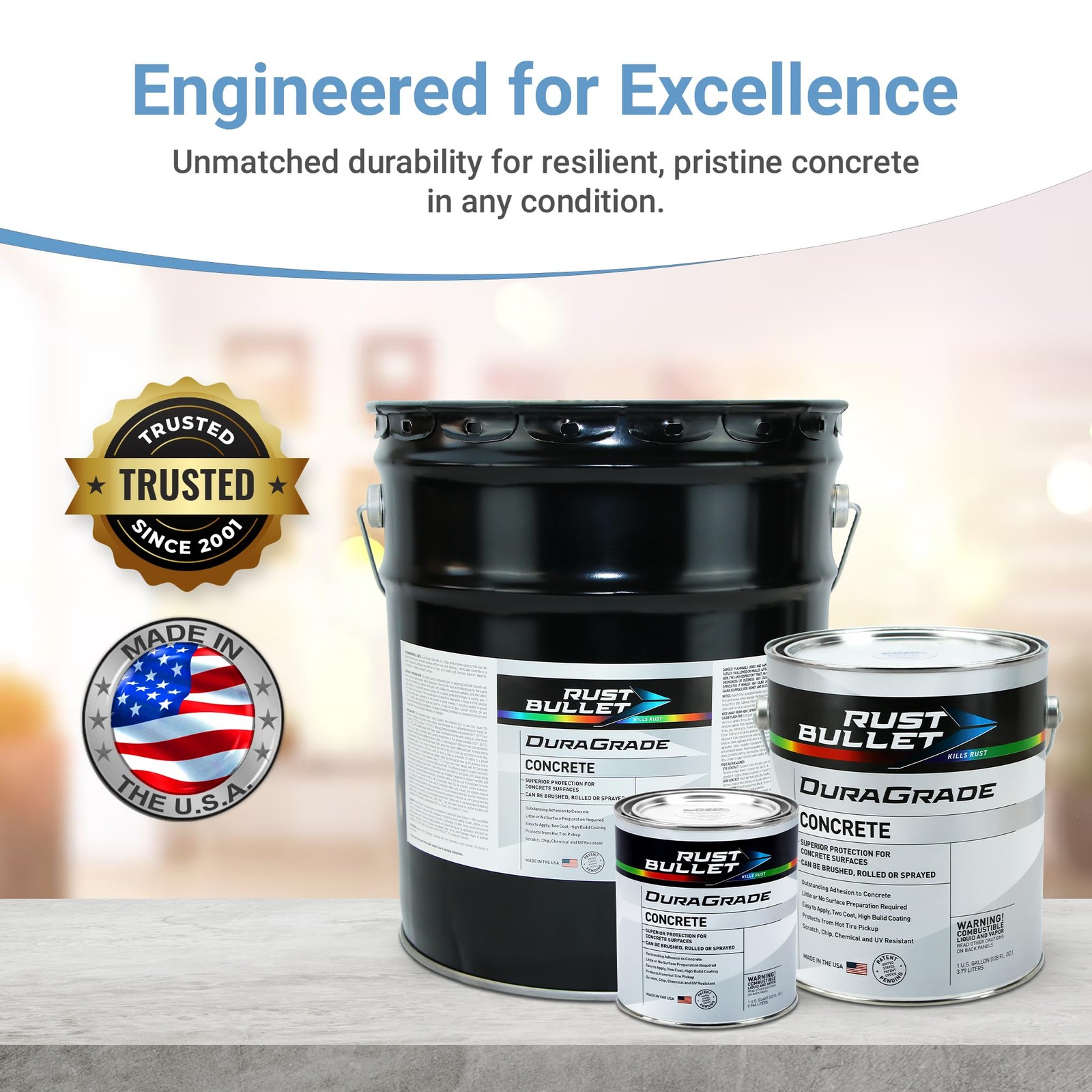 Rust Bullet Duragrade Concrete – Light Grey – 1 Quart – High-Performance