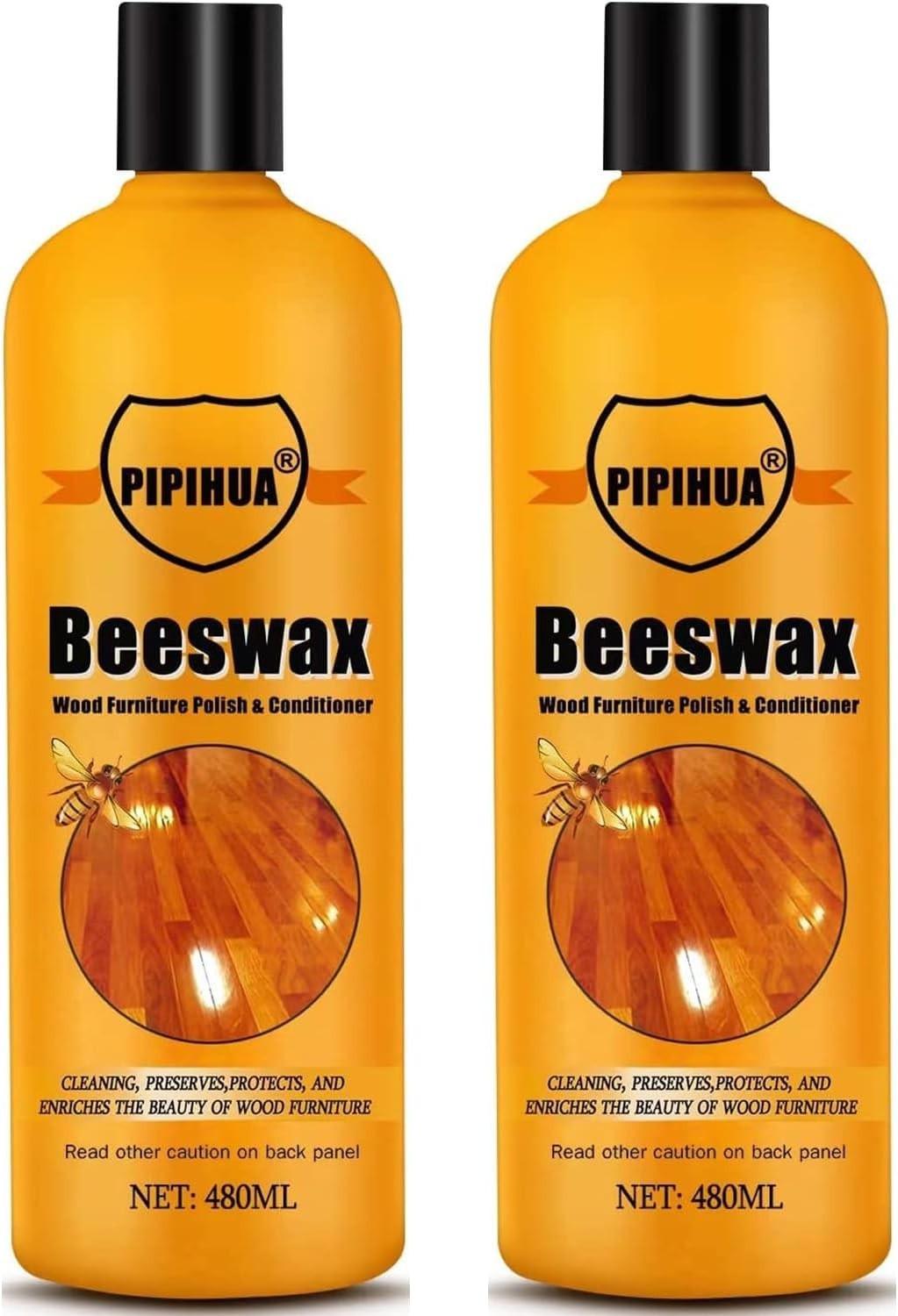Natural Beeswax Furniture Polish & Restorer – Waterproof Wax, 16.23 Fl Oz 2 Pack