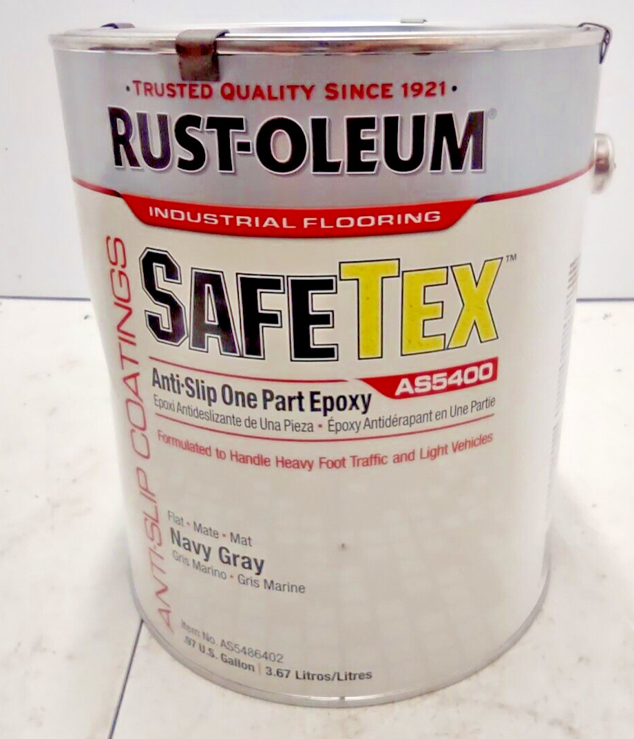 RUST-OLEUM Safe Tex 4S5400 Gal. Can Flat Navy Gray Anti-Slip Epoxy Floor Paint