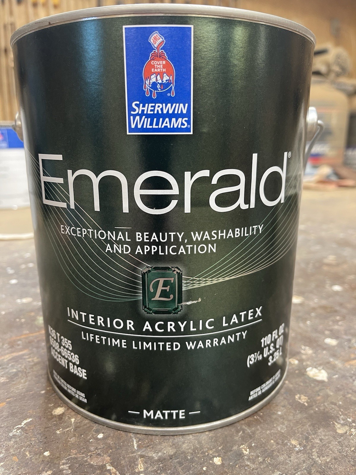 Sherwin Williams Emerald Interior Latex Water Base Paint / Matte/ Accent Base