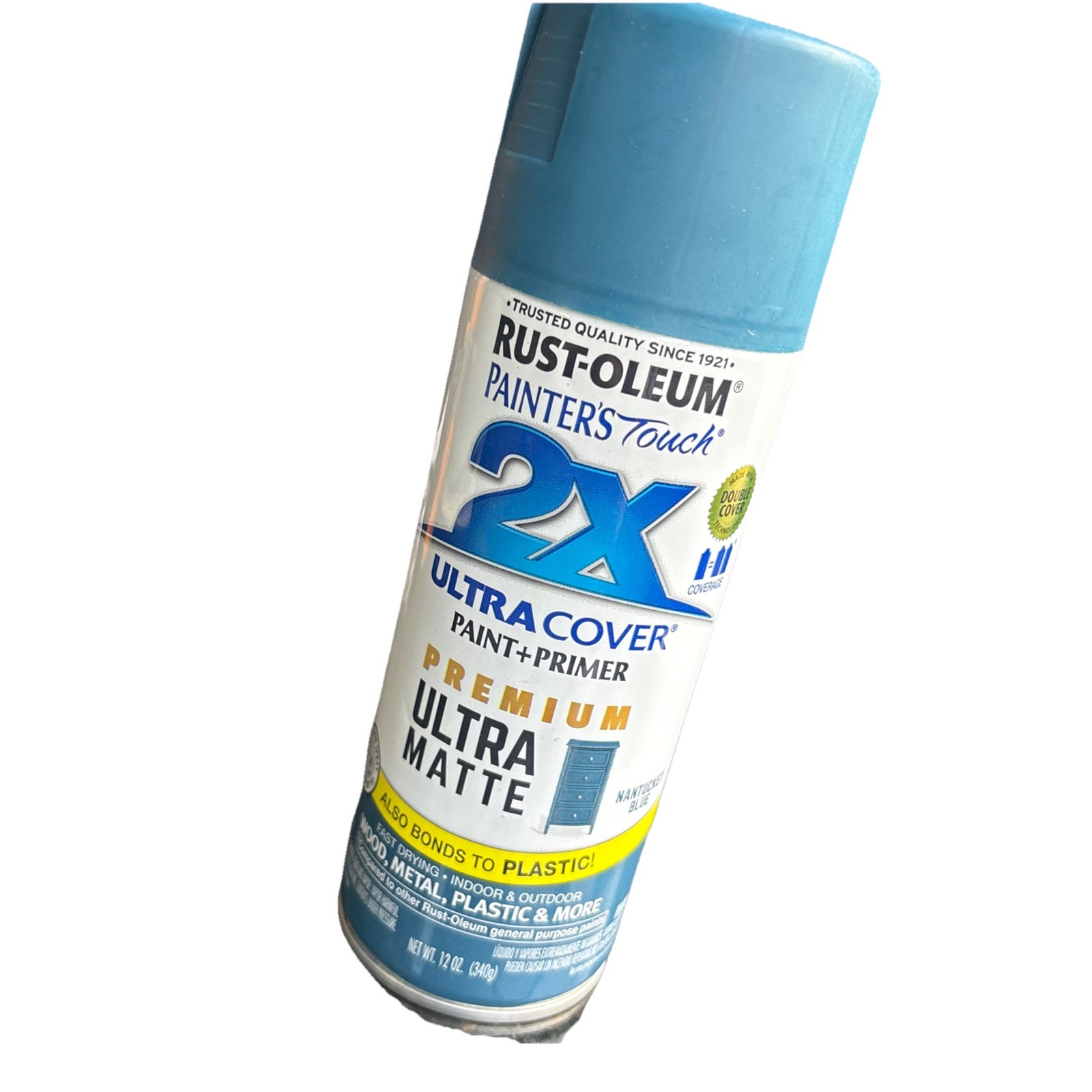 Rust-Oleum Painter’s Touch 2X Premium Ultra Matte Spray Paint, Nantucket Blue