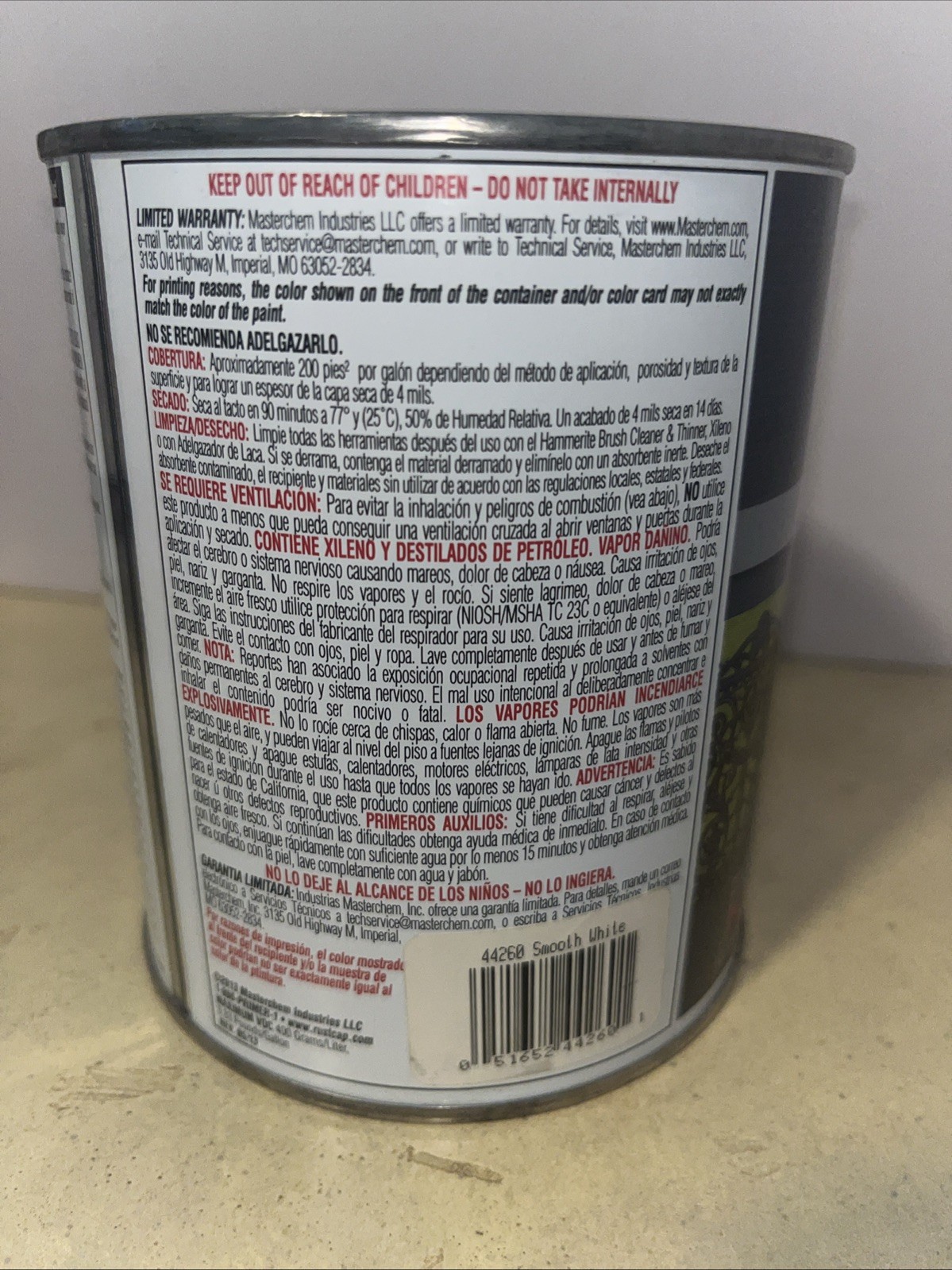 Hammerite Rust Cap Paint Primer – WHITE- Smooth Finish, 1 Quart NEW