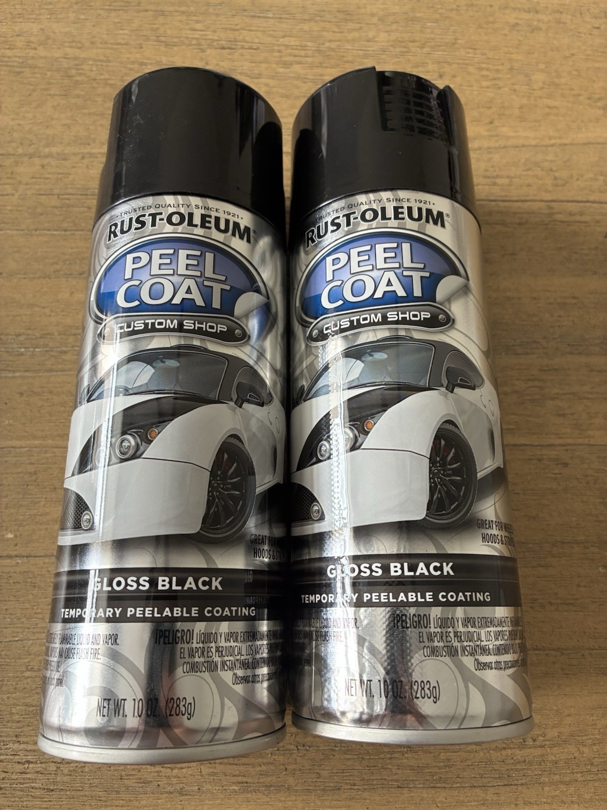2 Rust-Oleum 316176 Automotive Peel Spray Coating 10 oz Each Gloss Black NEW