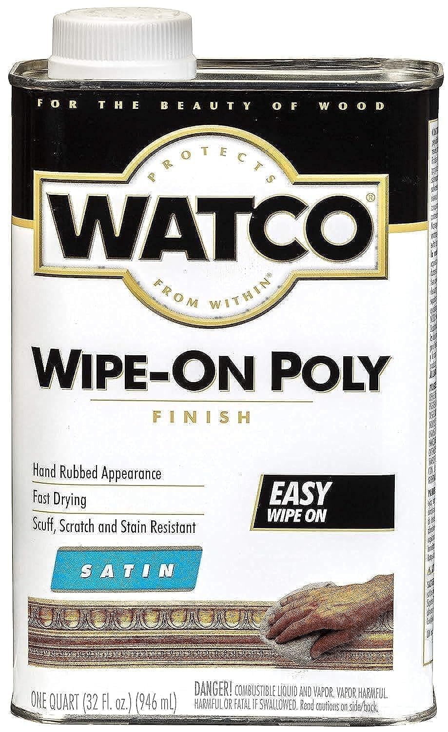 Watco Wipe On Polyurethane Finish Clear Gloss Quart 1L Clear Protective Coating
