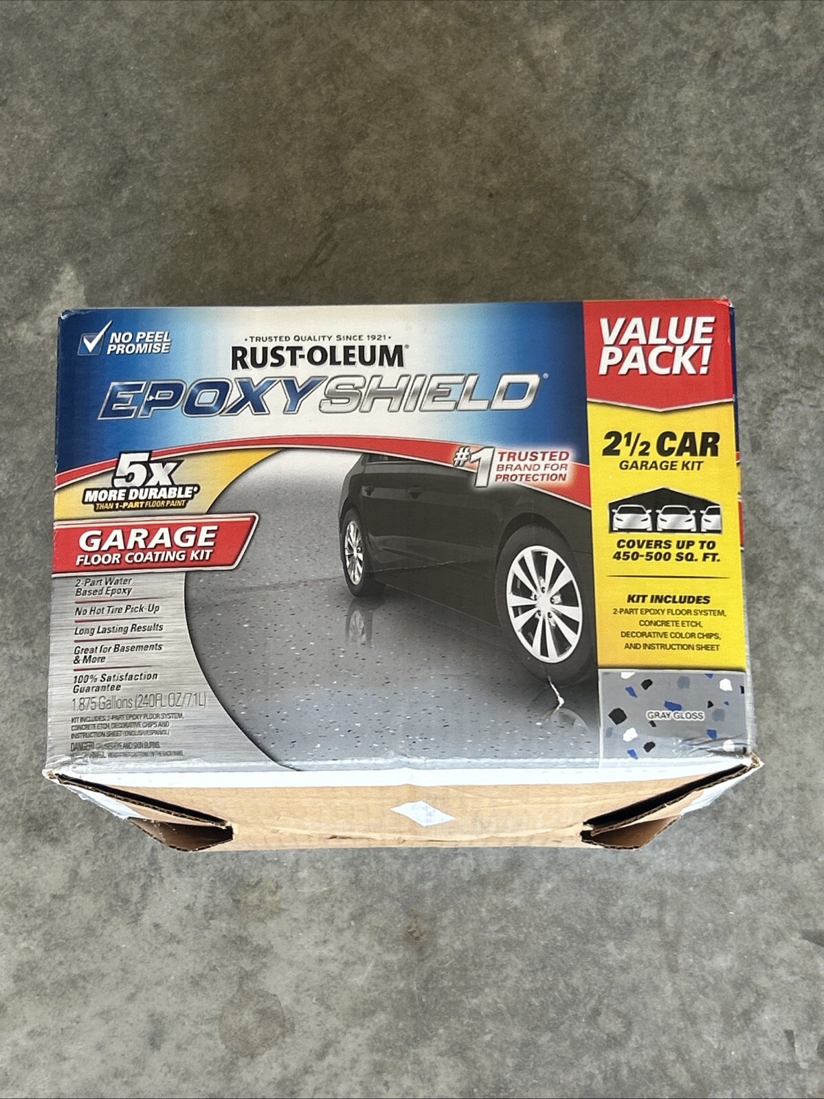 Rust-Oleum EpoxyShield 240 oz. Dark Gray Gloss 2.5-Car Garage Floor Kit
