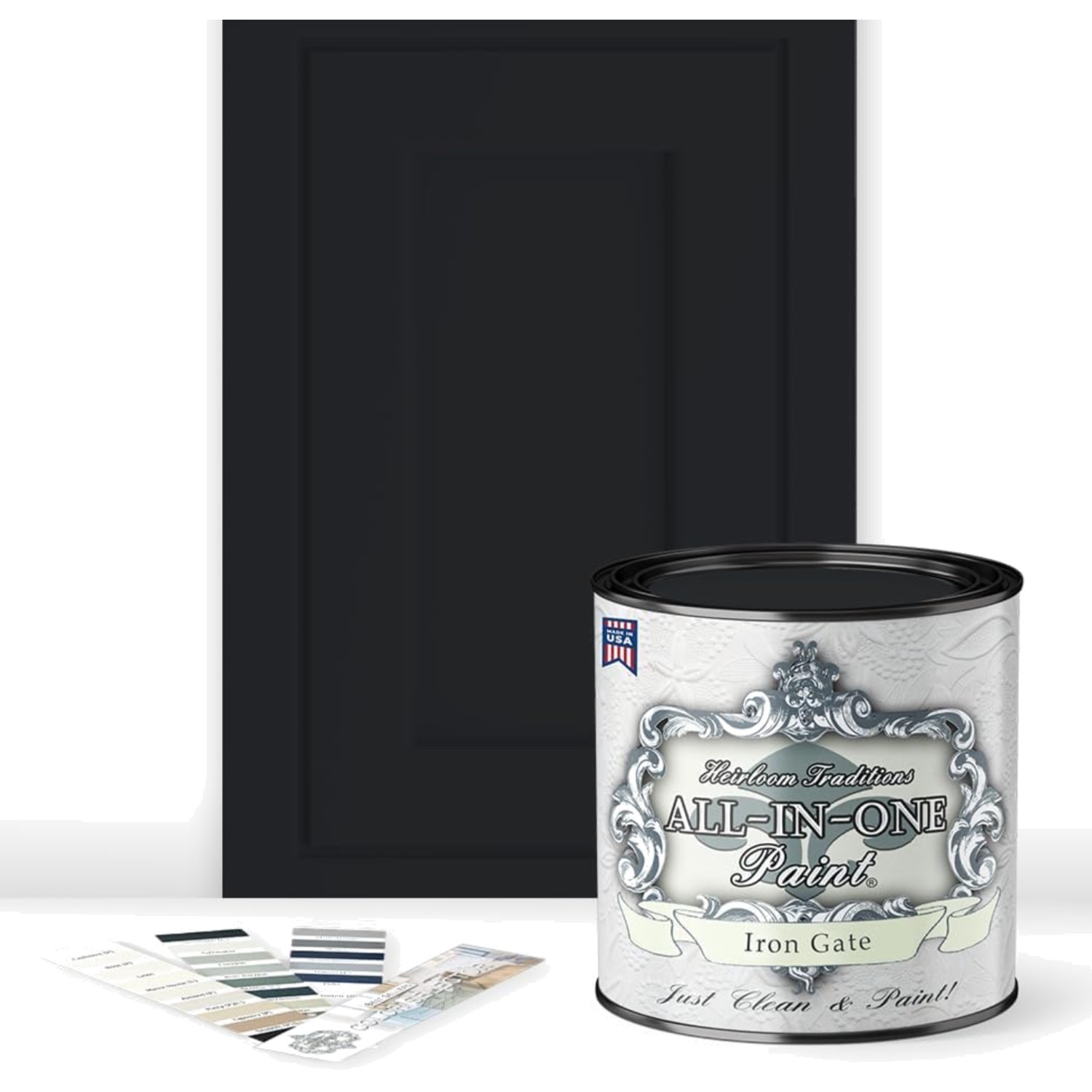 ALL-IN-ONE Paint by Heirloom Traditions, Iron Gate Black, Quart – Durable cab…