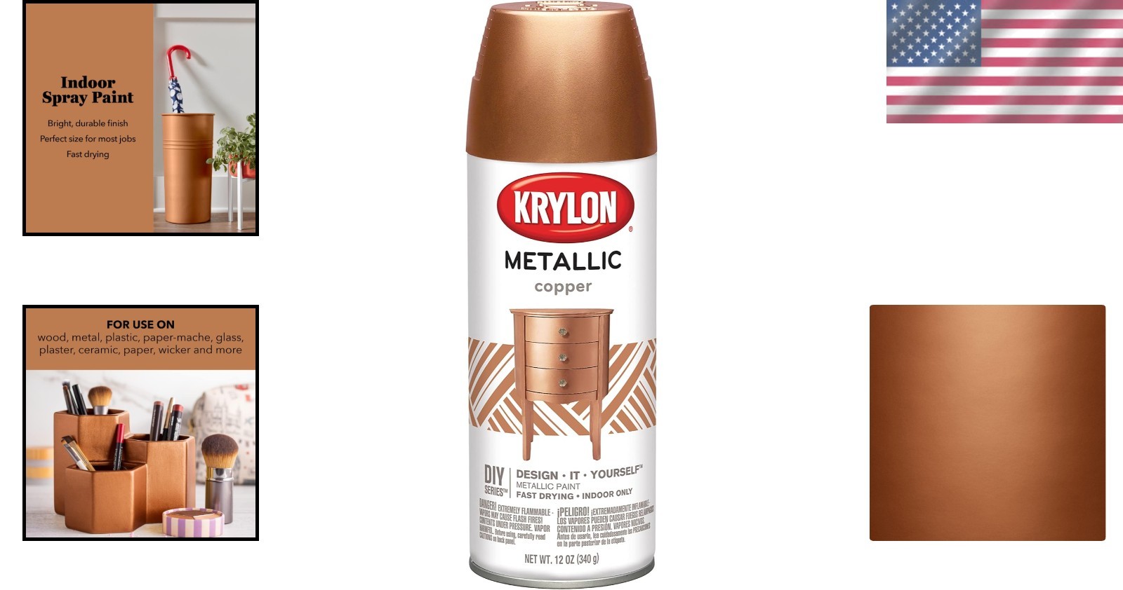 Brilliant Metallic Copper Spray Paint – Quick Dry, UV Resistant – 12 Ounces