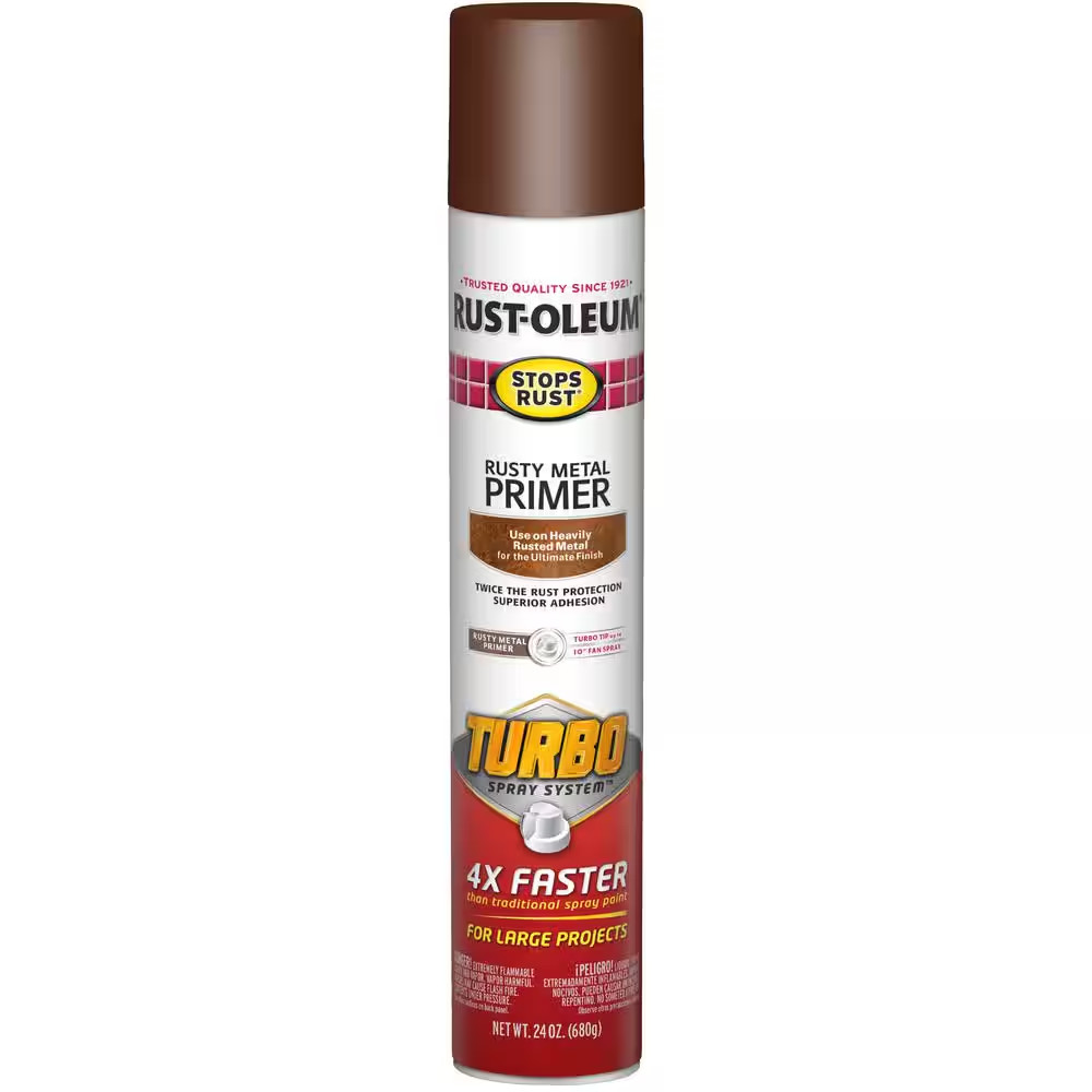 24 Oz. Turbo Spray System Interior/Exterior Flat Rusty Metal Primer Spray (6-Pac