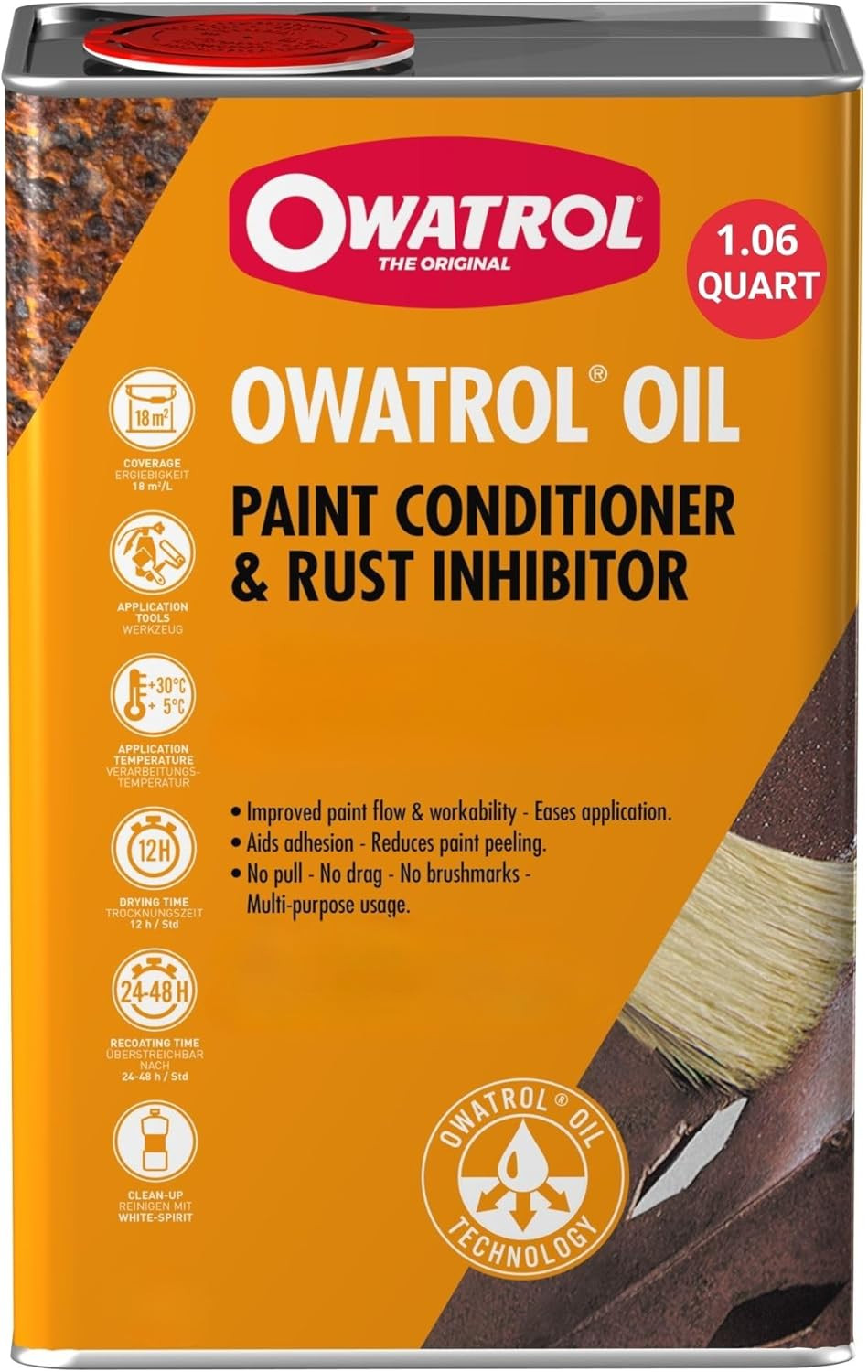 Oil Rust Inhibitor for Metal & Paint Conditioner 34 Oz – Prevents Corrosion, Enh