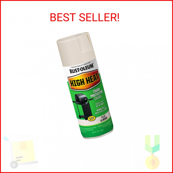 Rust-Oleum 7750830 High Heat Enamel Spray Paint, 12 oz, Almond