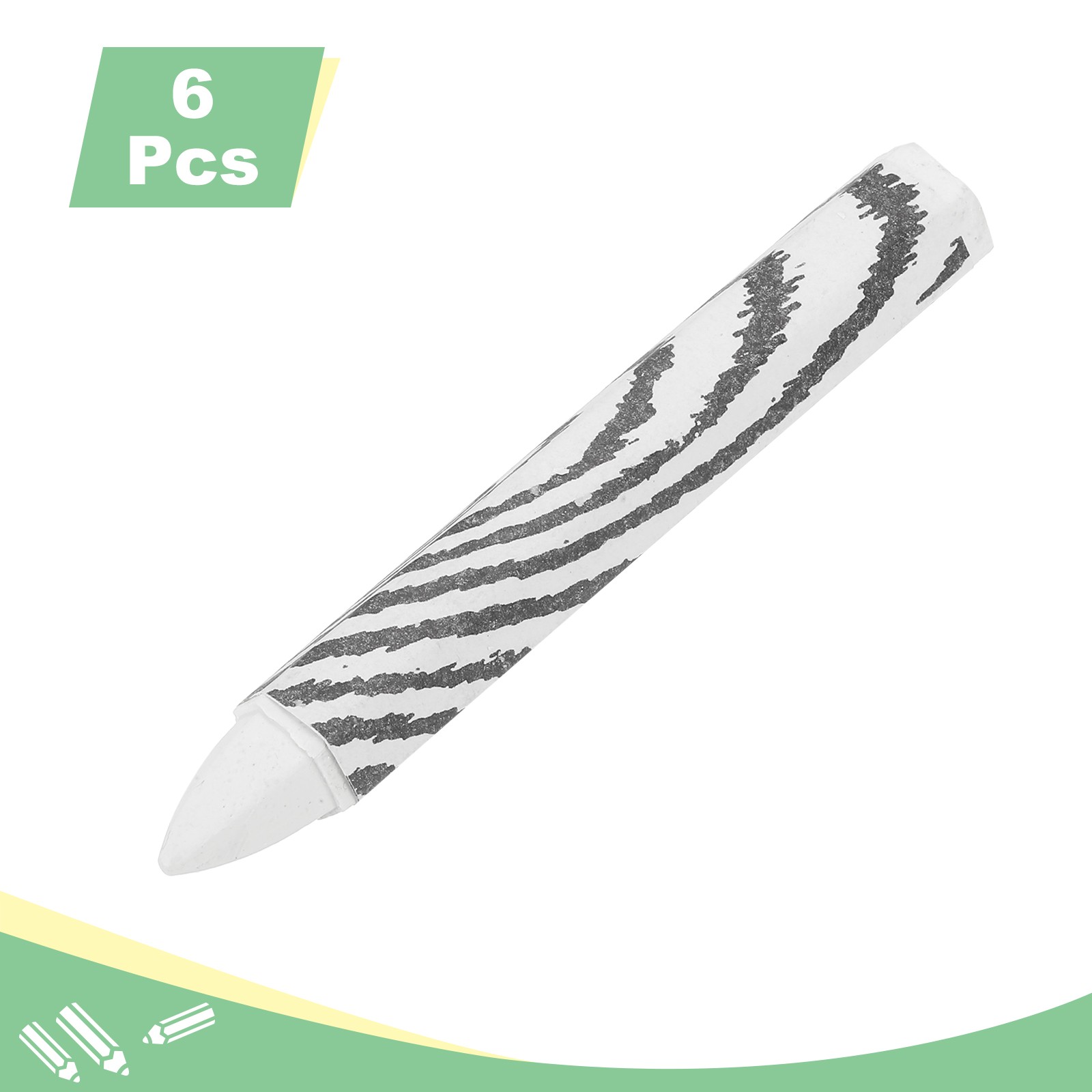 Lumber Marking Crayons, 6 Pcs White Hex Wax Tire Marker, 4.1″ x 0.59″