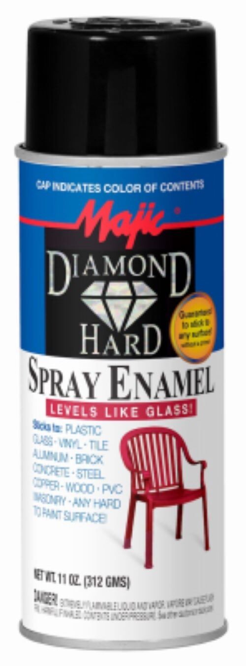 Majic 8-21521-8 Diamond Hard 11 oz Can of Satin Black Spray Enamel Paint