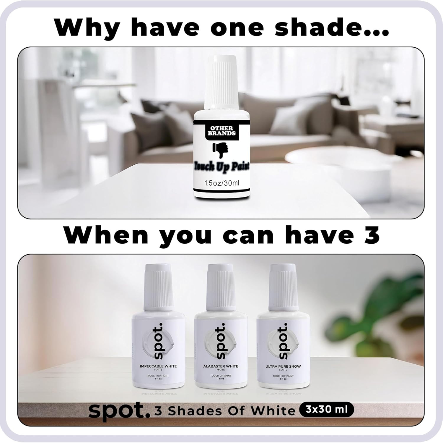 Touch-Up Paint | Matte Finish for Cabinets, Walls, Doors & Furniture | Multi-Ton