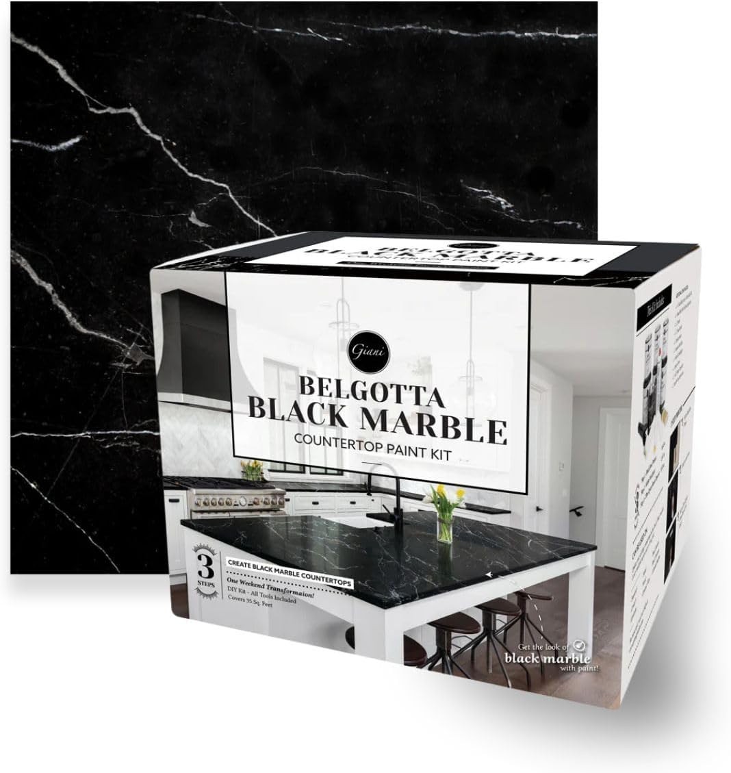 Marble Easy Epoxy Countertop Paint Kit Belgotta Black